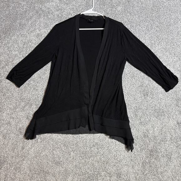 Lagenlook Cardigan Sweater Womens XL Asymmetrical Open Front Flowy Romantic Chic - Picture 1 of 7